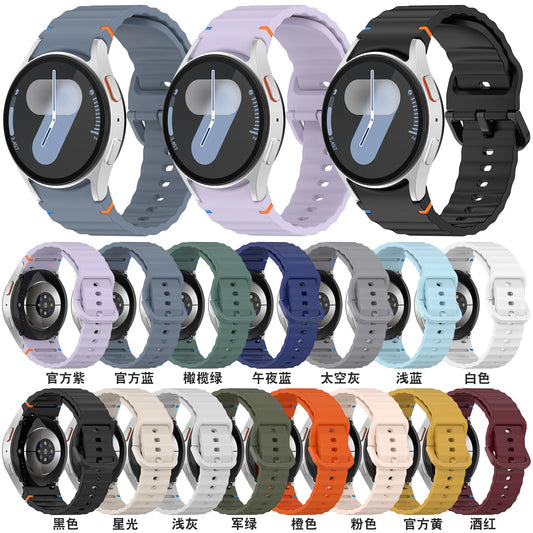 For Samsung galaxy watch7 fe/6/5/4 classic Watch Wavy line silicone strap