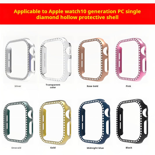 Apple watch10 generation watch case watch series10PC single drill hollow protective case