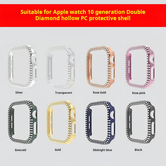 Apple watch10 watch case watch series10 double diamond hollow PC case