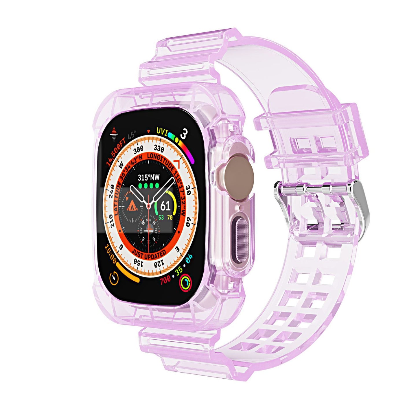 for Apple Watch 1-9 generation transparent Glacier integrated watch case Apple iwatch ultra Watch with Apple se strap