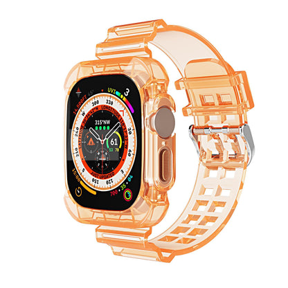 for Apple Watch 1-9 generation transparent Glacier integrated watch case Apple iwatch ultra Watch with Apple se strap