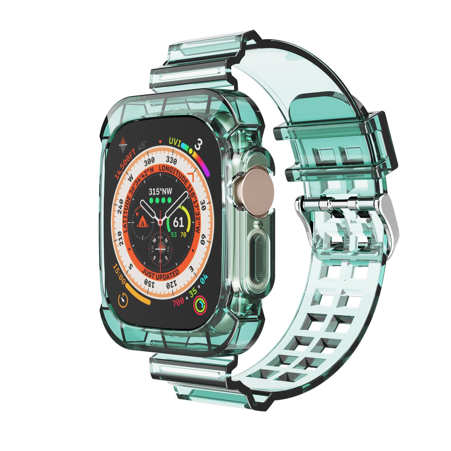 for Apple Watch 1-9 generation transparent Glacier integrated watch case Apple iwatch ultra Watch with Apple se strap