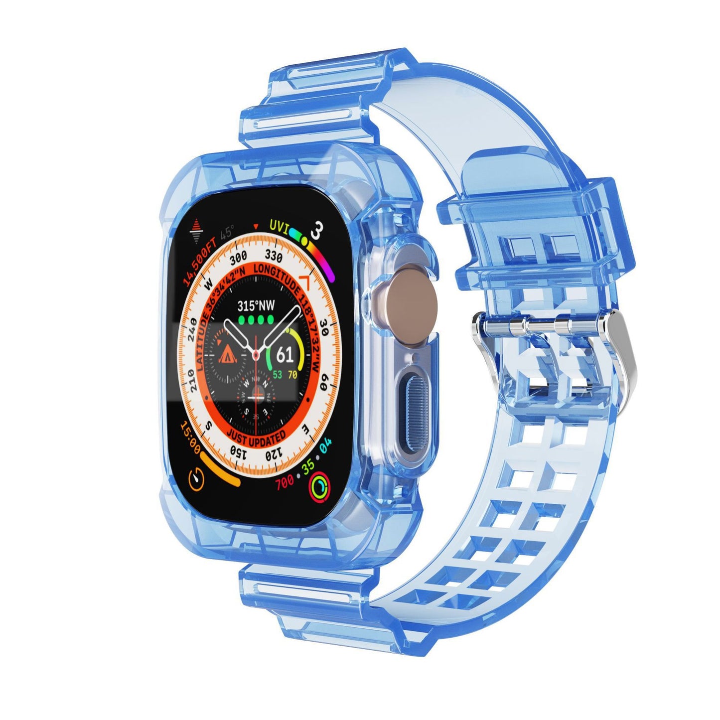 for Apple Watch 1-9 generation transparent Glacier integrated watch case Apple iwatch ultra Watch with Apple se strap