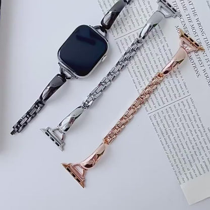 For Apple Watch strap watch1-9, se, UItra simple temperament bracelet strap small fragrance metal jewelry strap